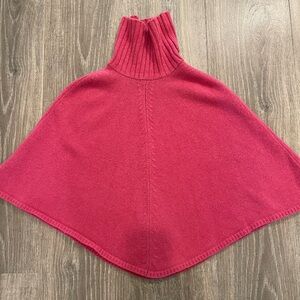 Monsoon Raspberry Turtleneck Poncho 100% Lambswool